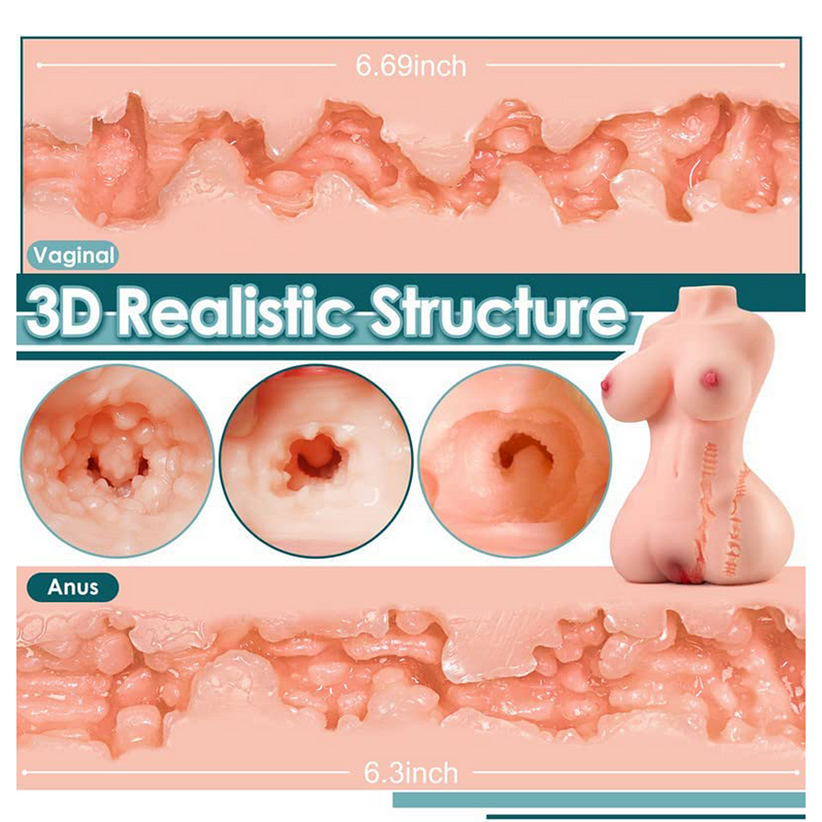 Pocket Half Body Doll - Realistic Texture and Soft Curves (1.5kg).