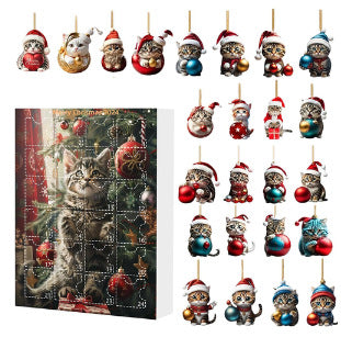 Charming Acrylic Cat Christmas Hanging Ornament